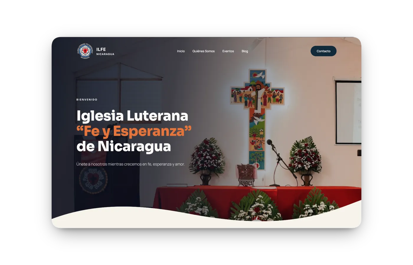 Captura de pantalla del sitio web de ILFE